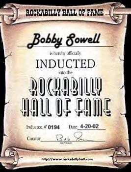 BOBBY SOWELL - Rockabilly Hall of Fame Inductee